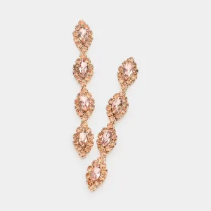 Peach Marquise Stone Dangle Pageant Earrings  | Peach Earrings  | 573386