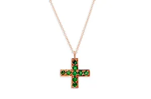 Pendant 14kt Gold & Gemstones Small Cross