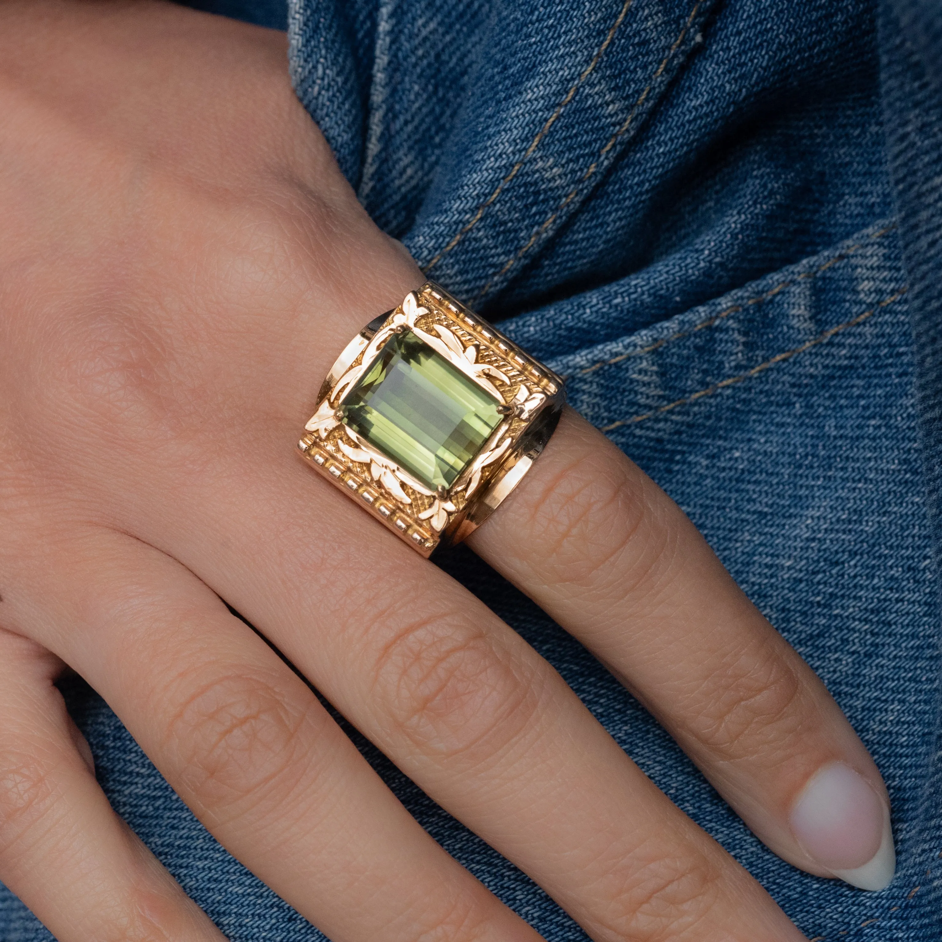 Peridot Statement Ring C. 1940s