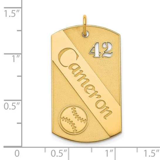 Personalized Baseball Dog Tag Charms