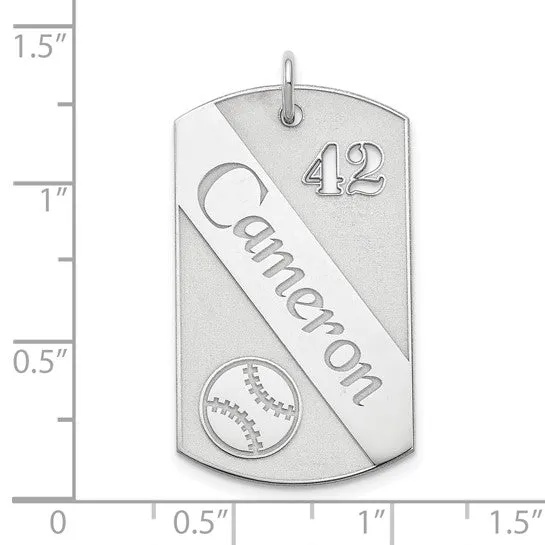 Personalized Baseball Dog Tag Charms