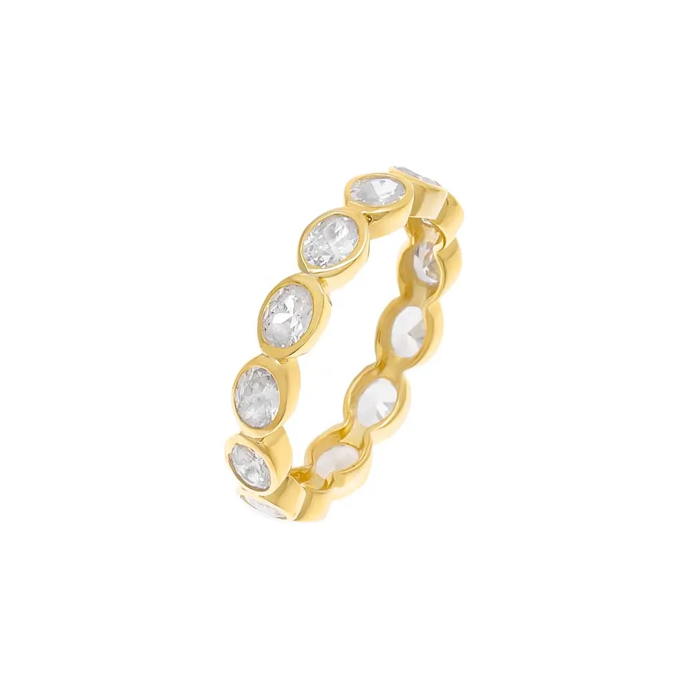 Petite Oval Bezel Eternity Band