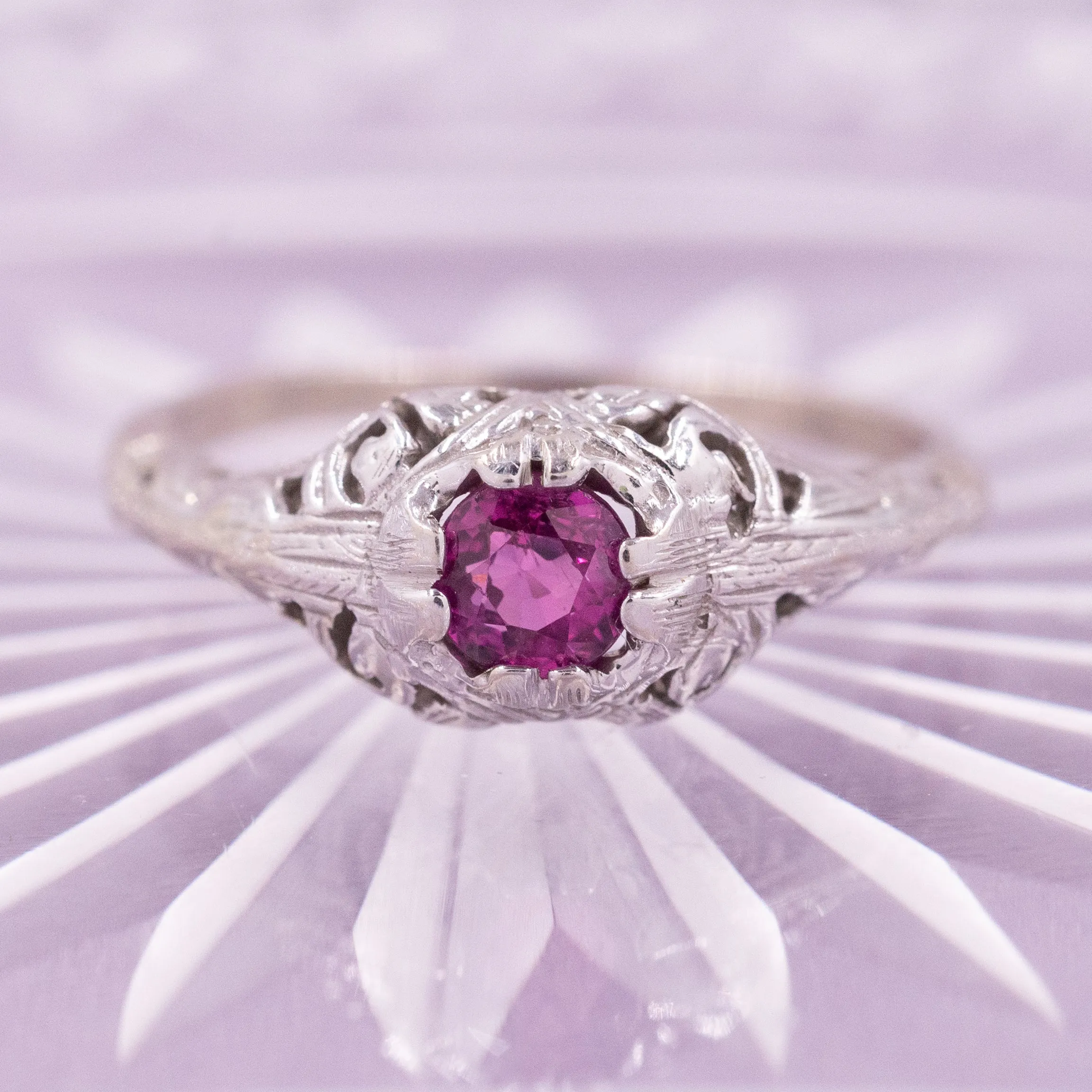 Pigeon Blood Ruby Ring C. 1930s