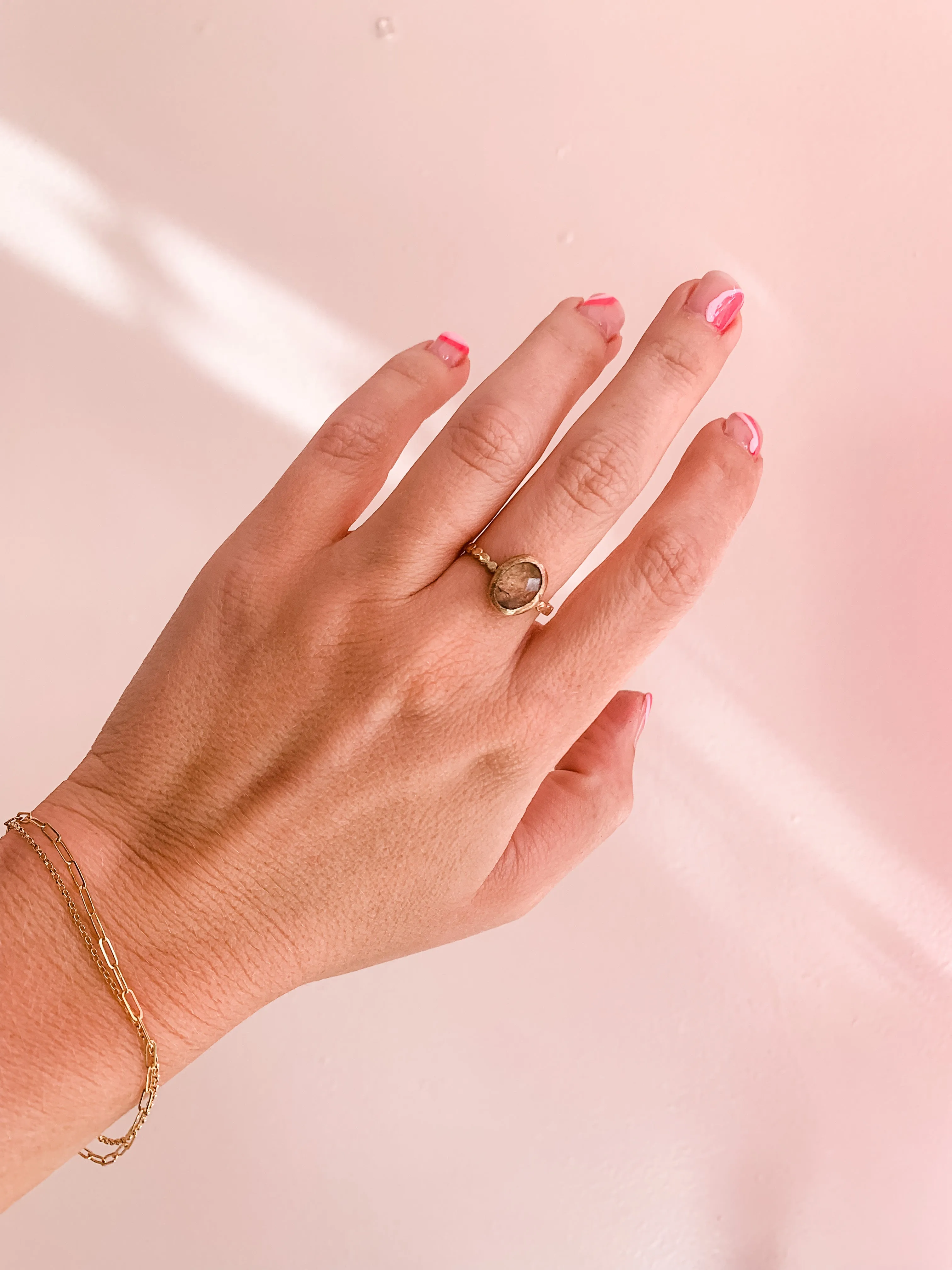 Pink Moissanite Delicate Ring