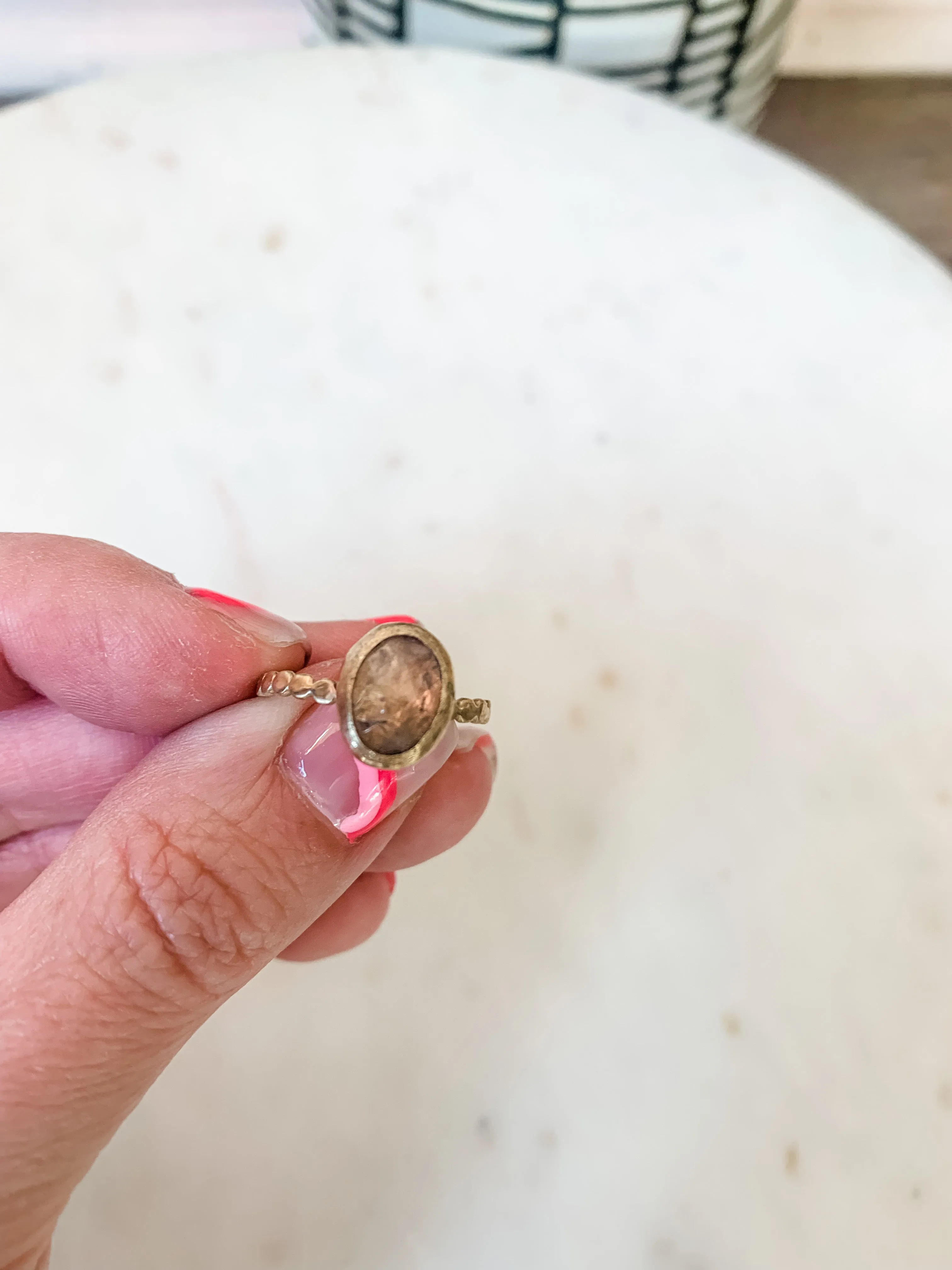Pink Moissanite Delicate Ring