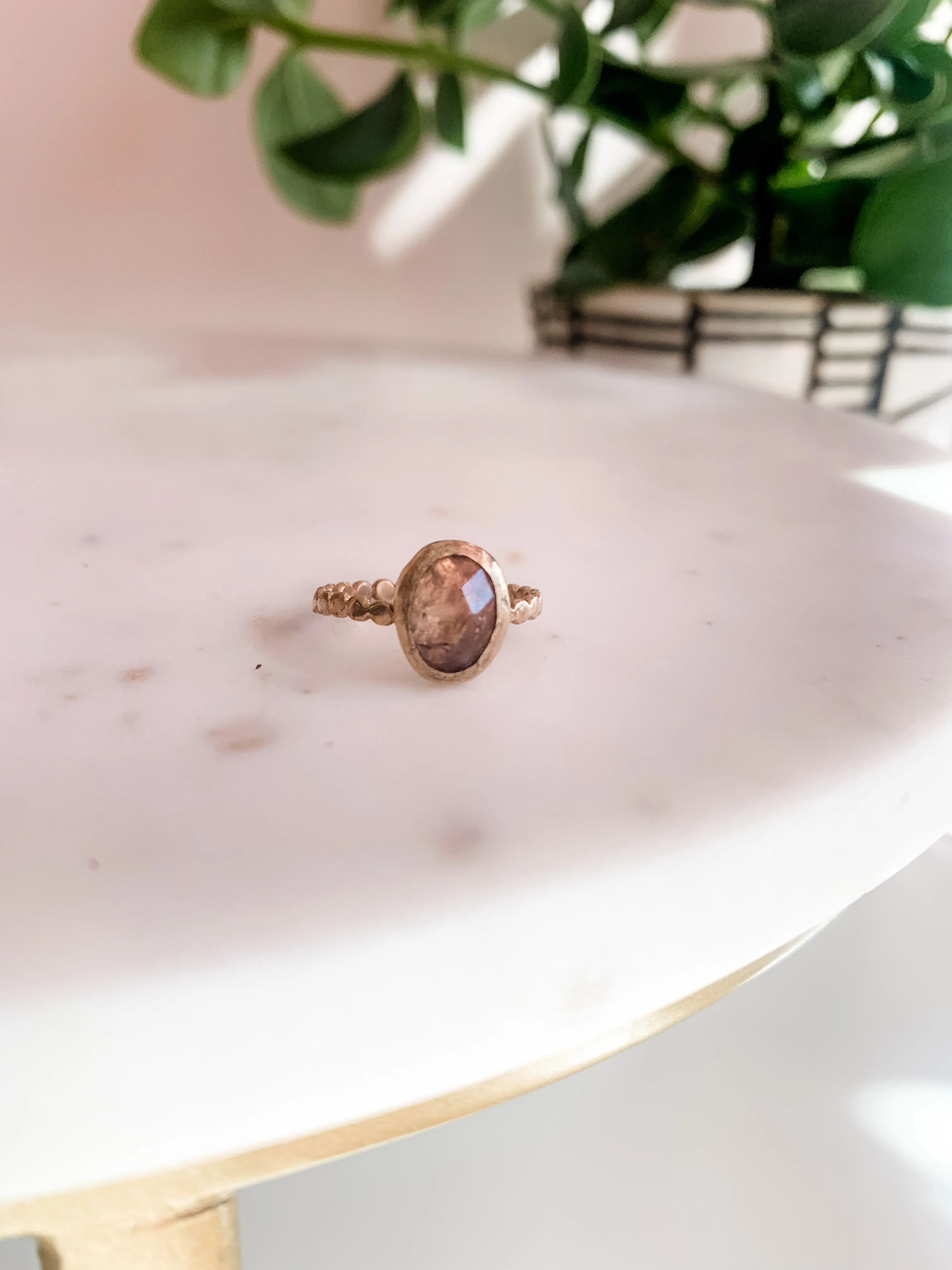 Pink Moissanite Delicate Ring