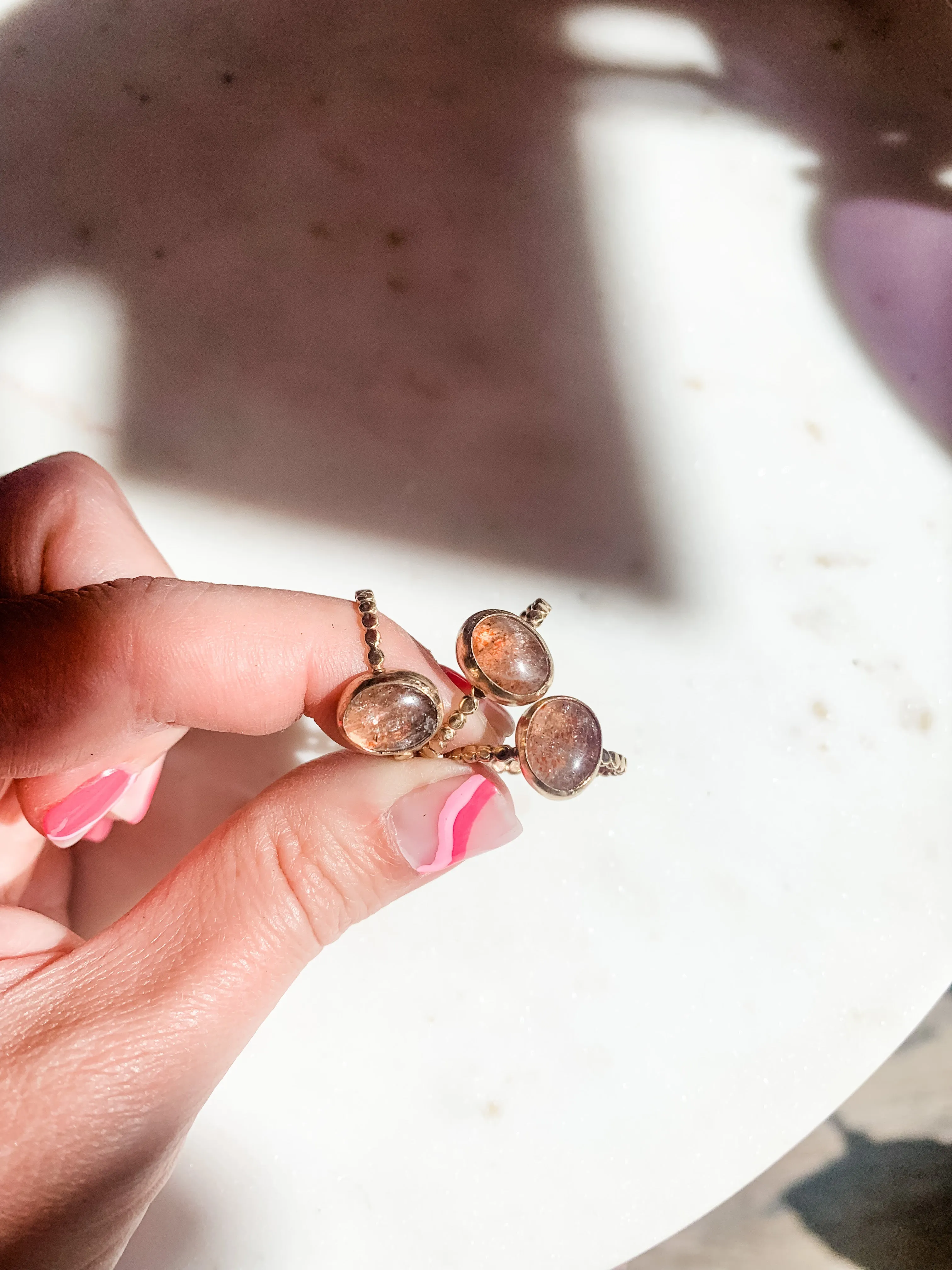 Pink Sandstone Delicate Ring
