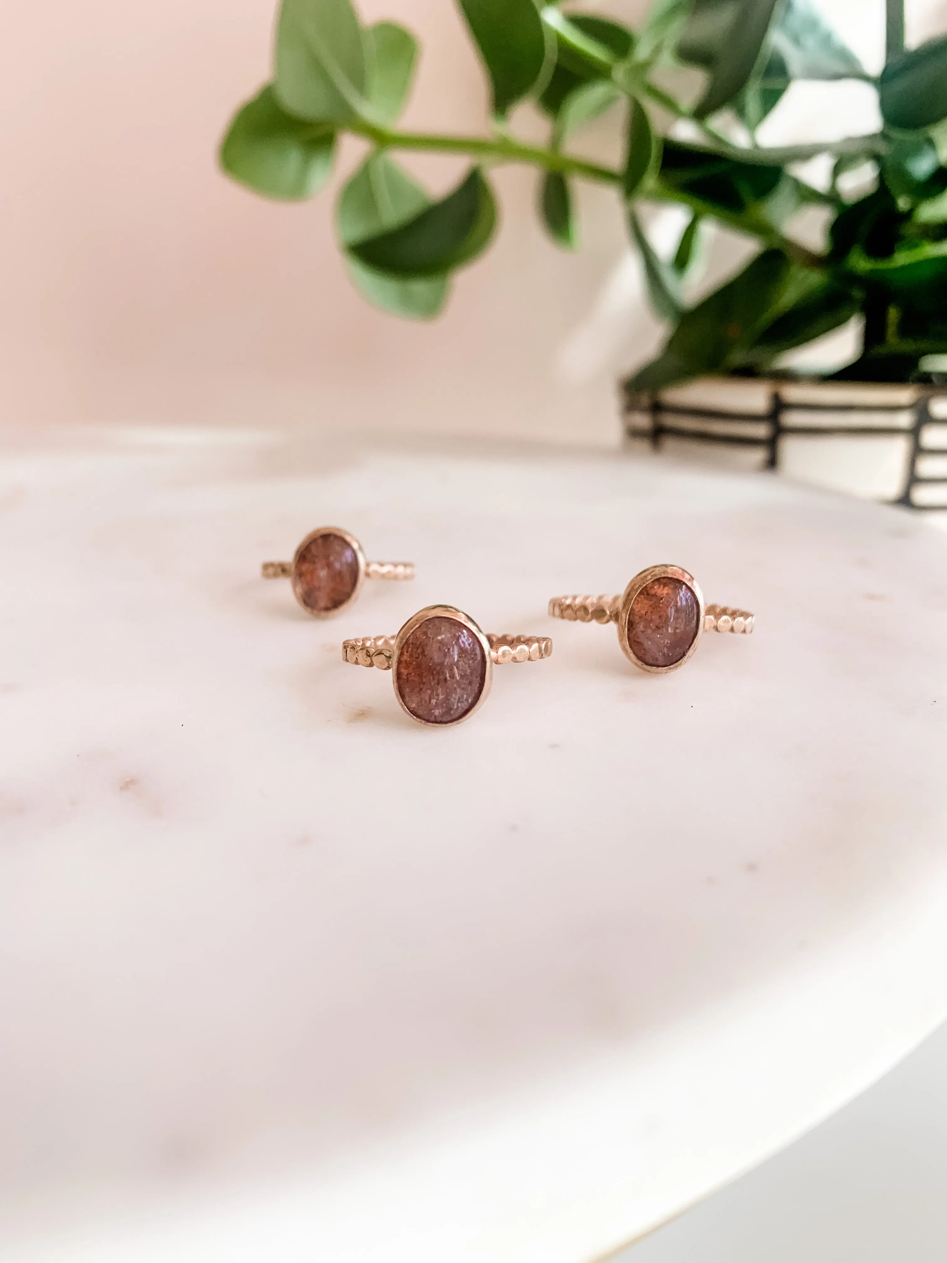 Pink Sandstone Delicate Ring