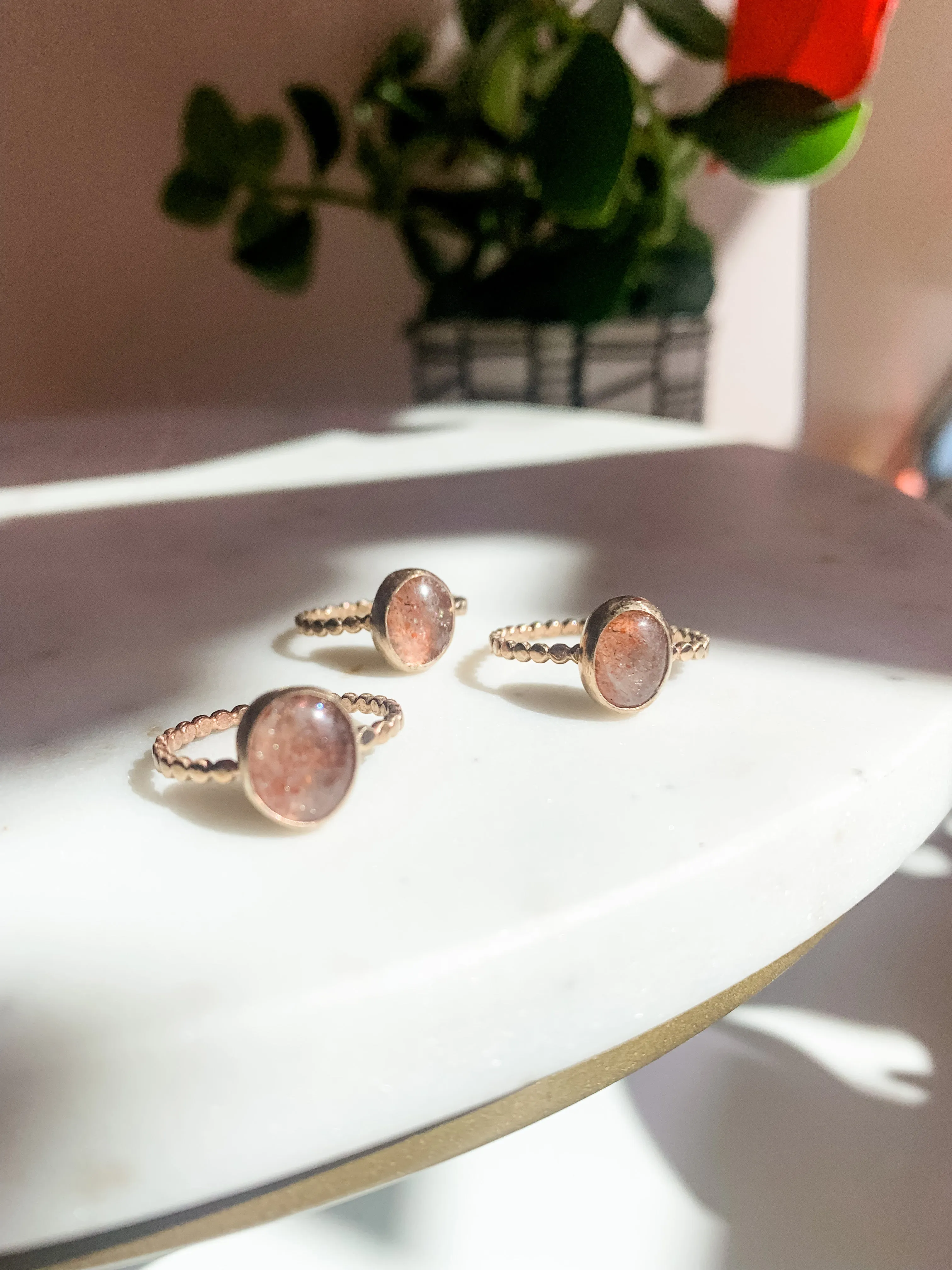 Pink Sandstone Delicate Ring