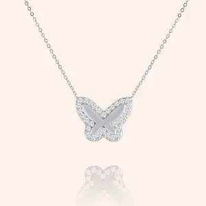 "Bella" 0.5CTW Pave Butterfly Necklace- Sterling Silver / Gold Vermeil