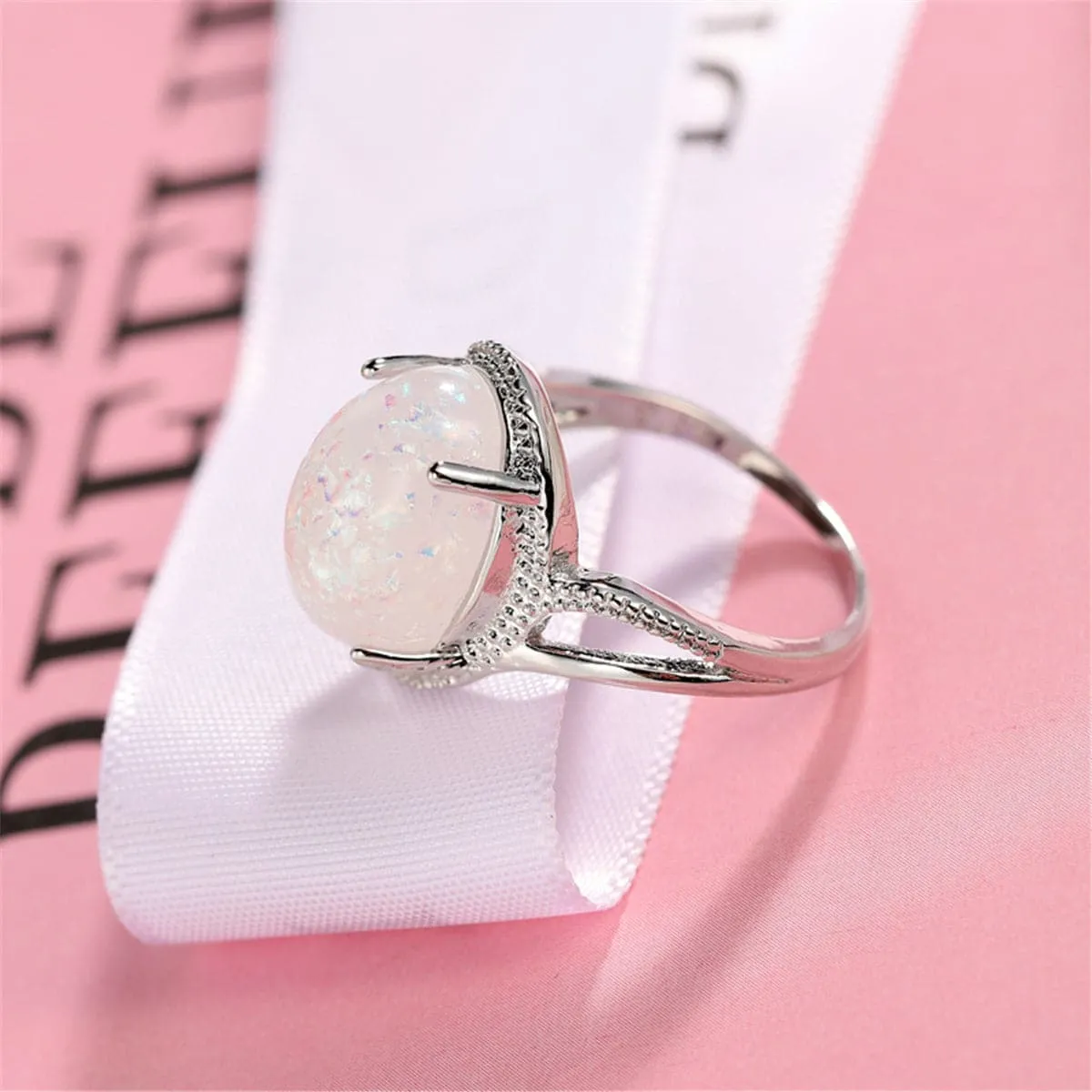 Resin & Silver-Plated Statement Ring