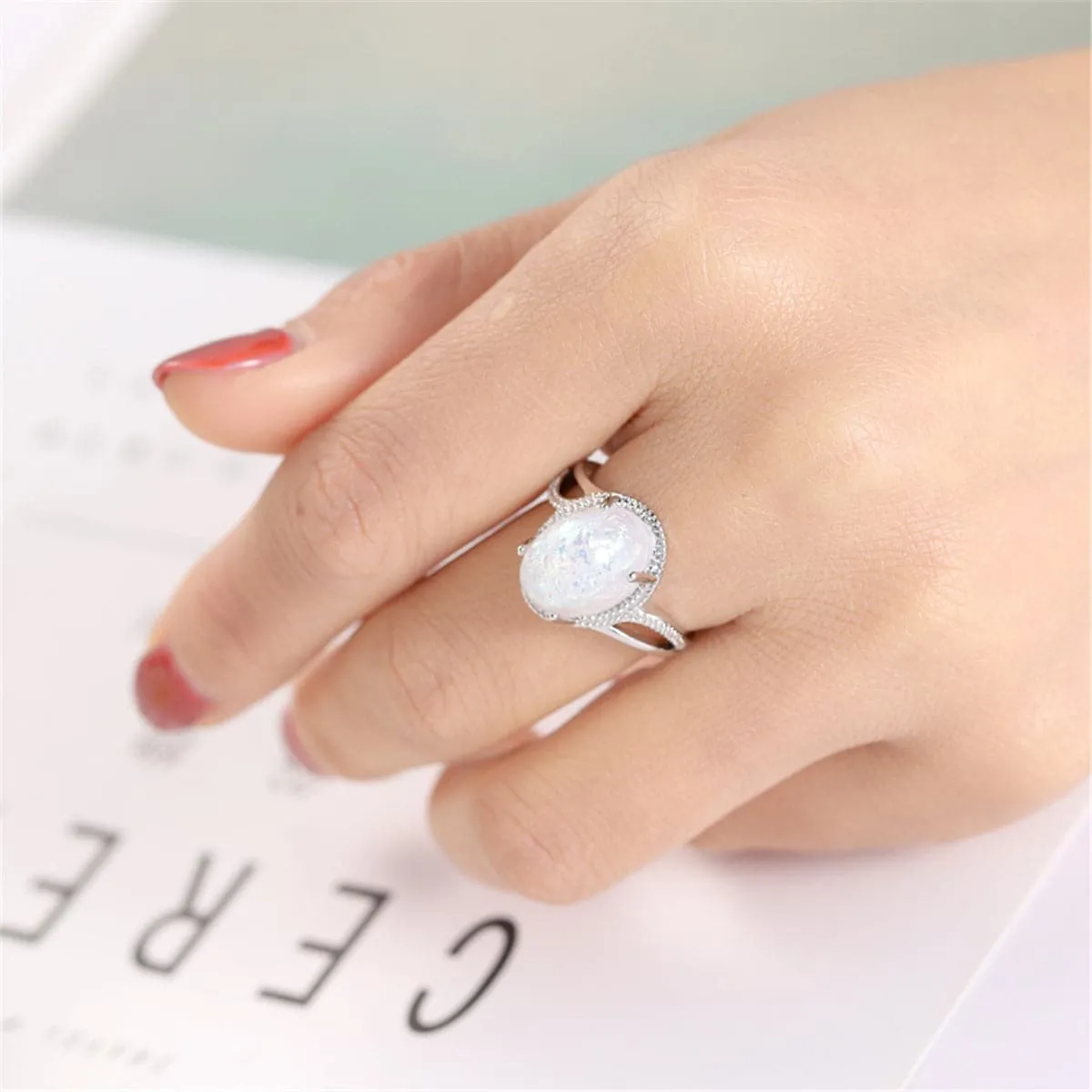 Resin & Silver-Plated Statement Ring