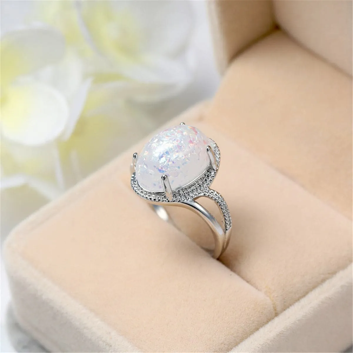 Resin & Silver-Plated Statement Ring