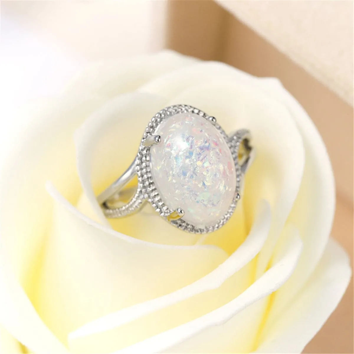 Resin & Silver-Plated Statement Ring