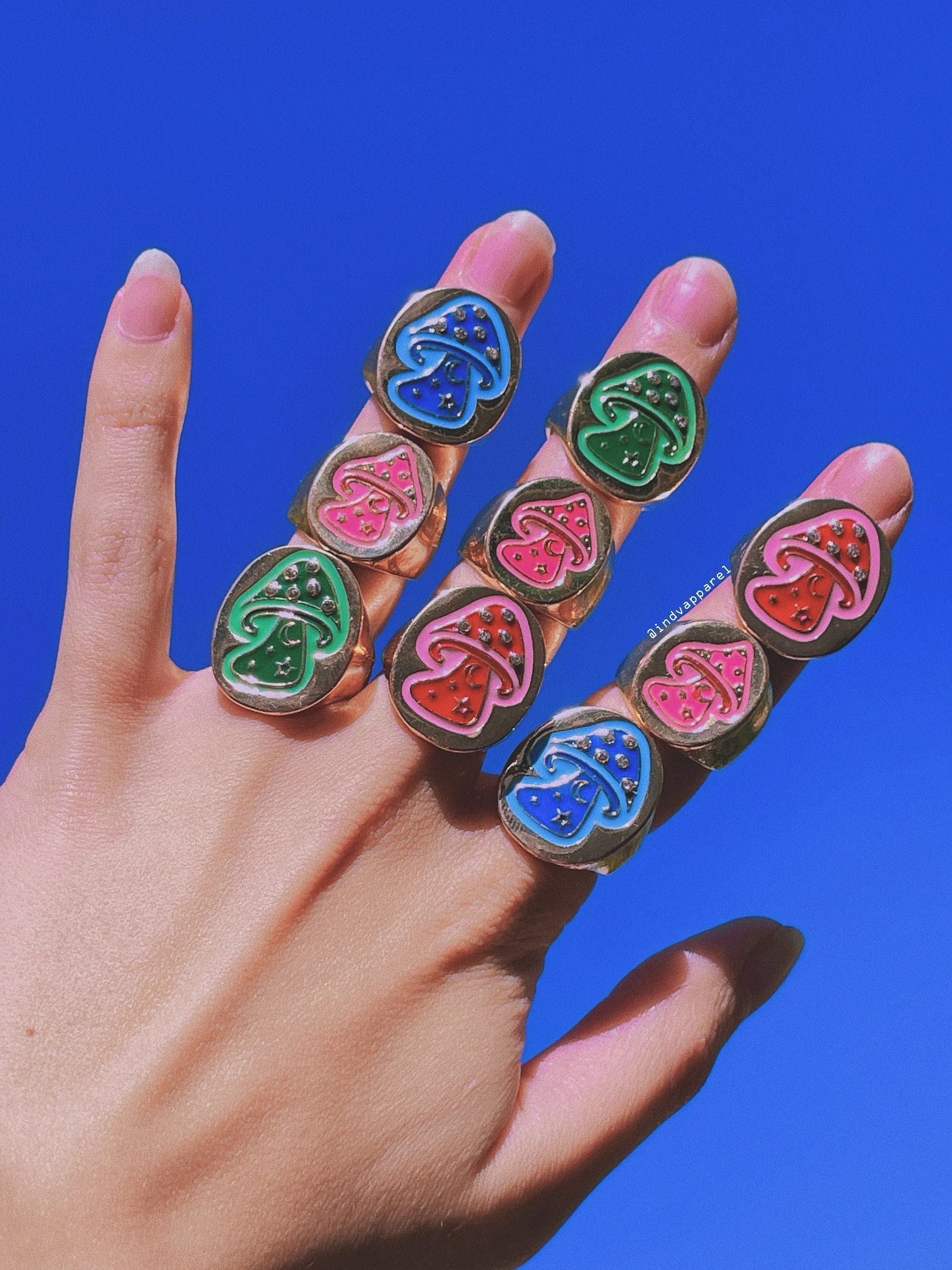 Retro Mushroom Rings