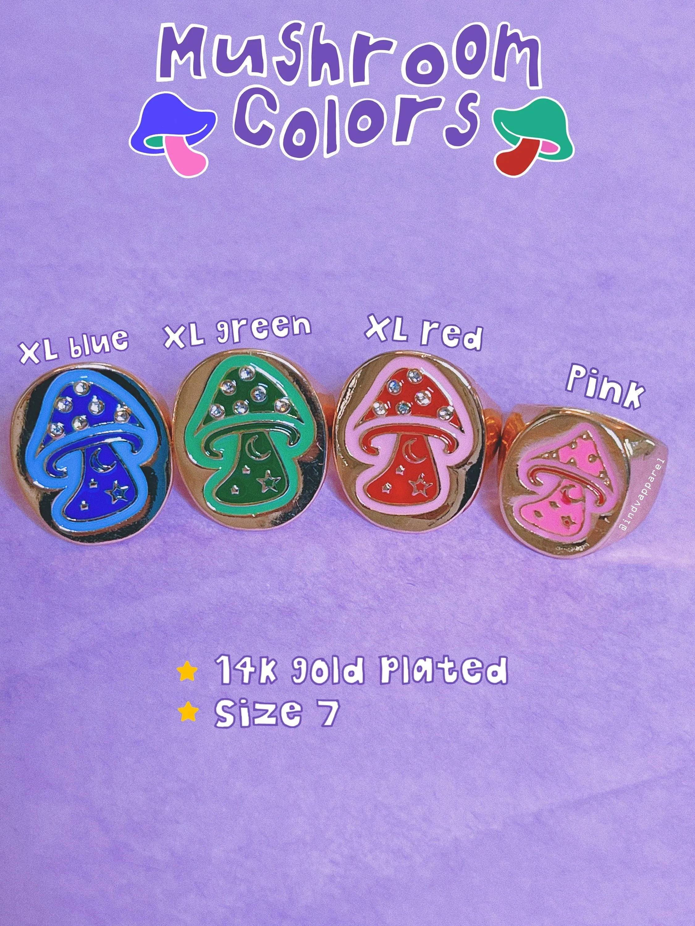Retro Mushroom Rings