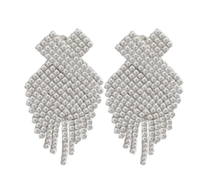 Rhinestone Criss Cross Dangle Earring