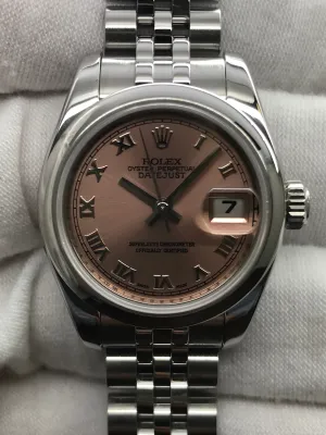 Rolex Datejust 26mm 179160 Pink Dial Automatic Women's Watch
