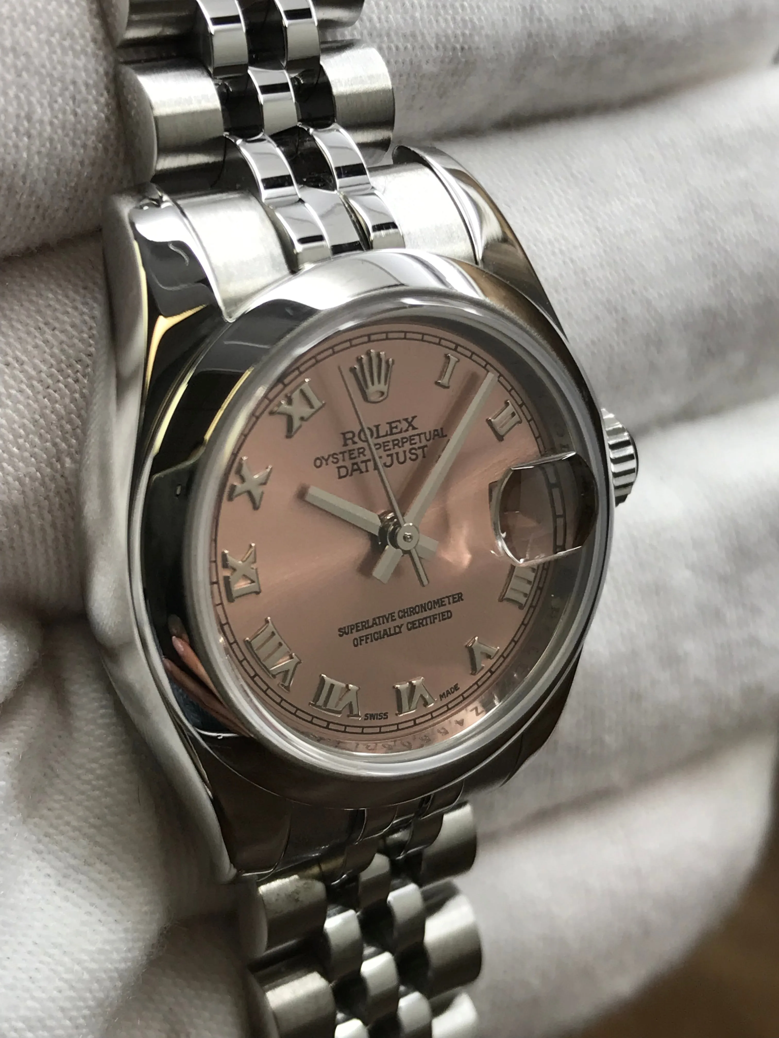 Rolex Datejust 26mm 179160 Pink Dial Automatic Women's Watch