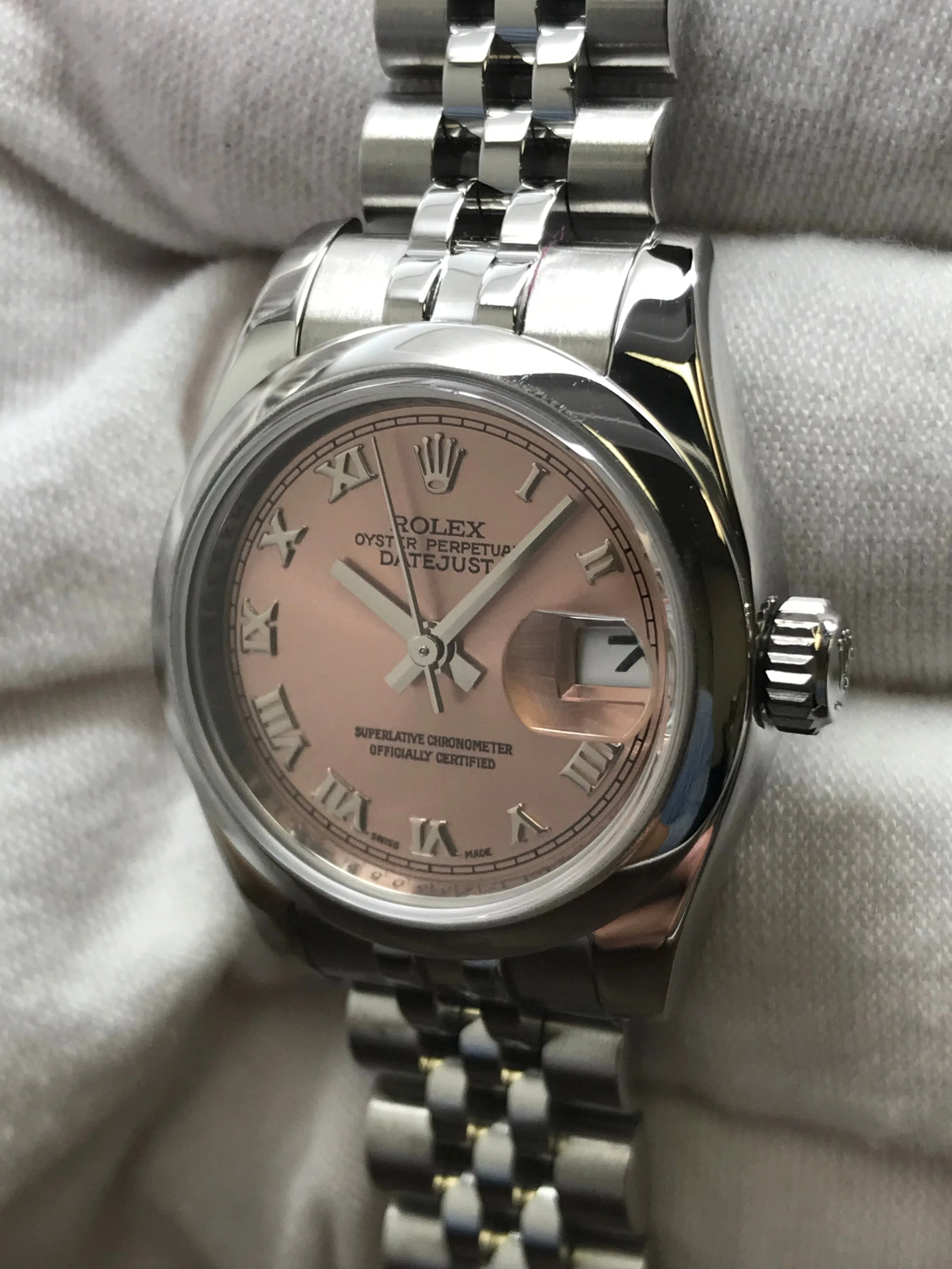 Rolex Datejust 26mm 179160 Pink Dial Automatic Women's Watch