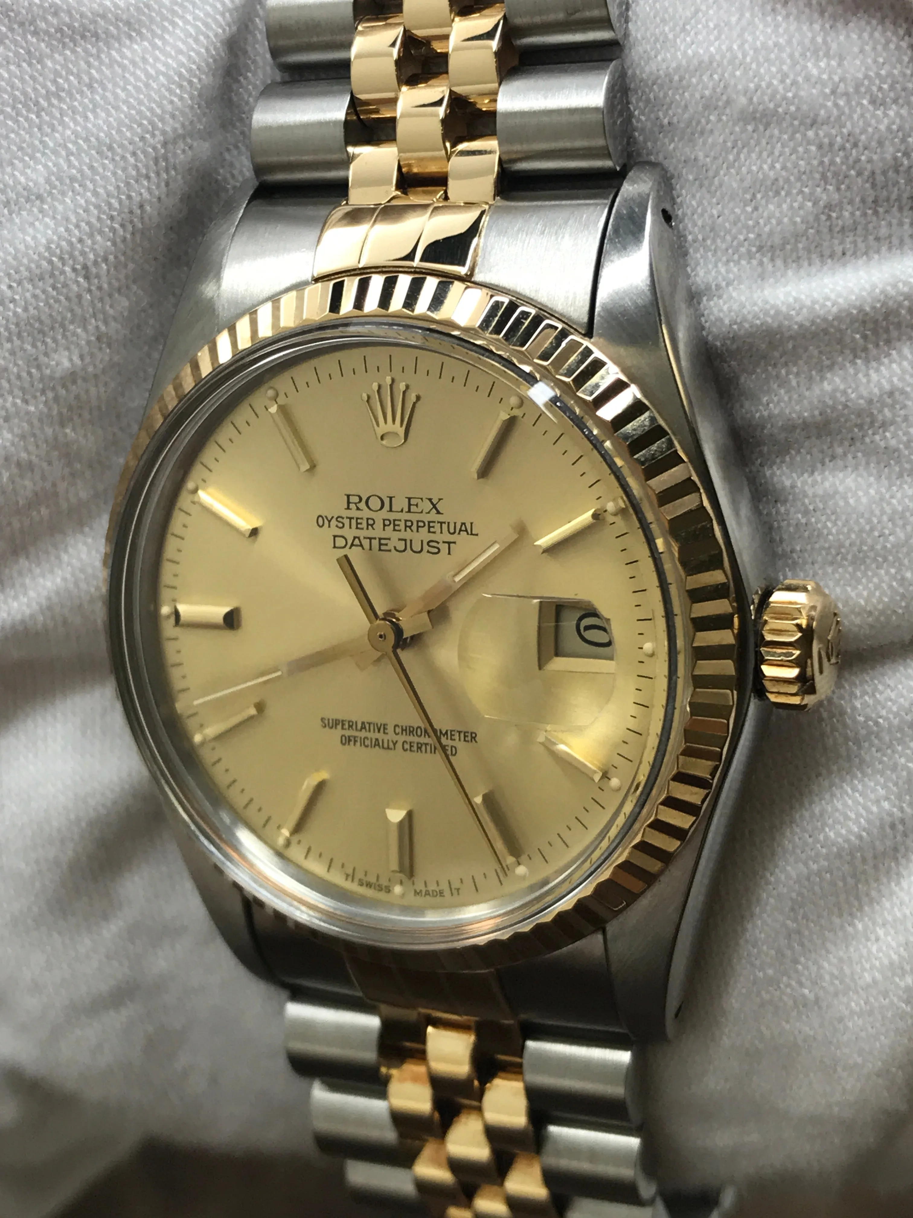 Rolex Datejust 36mm 16013 Champagne Dial Automatic Watch