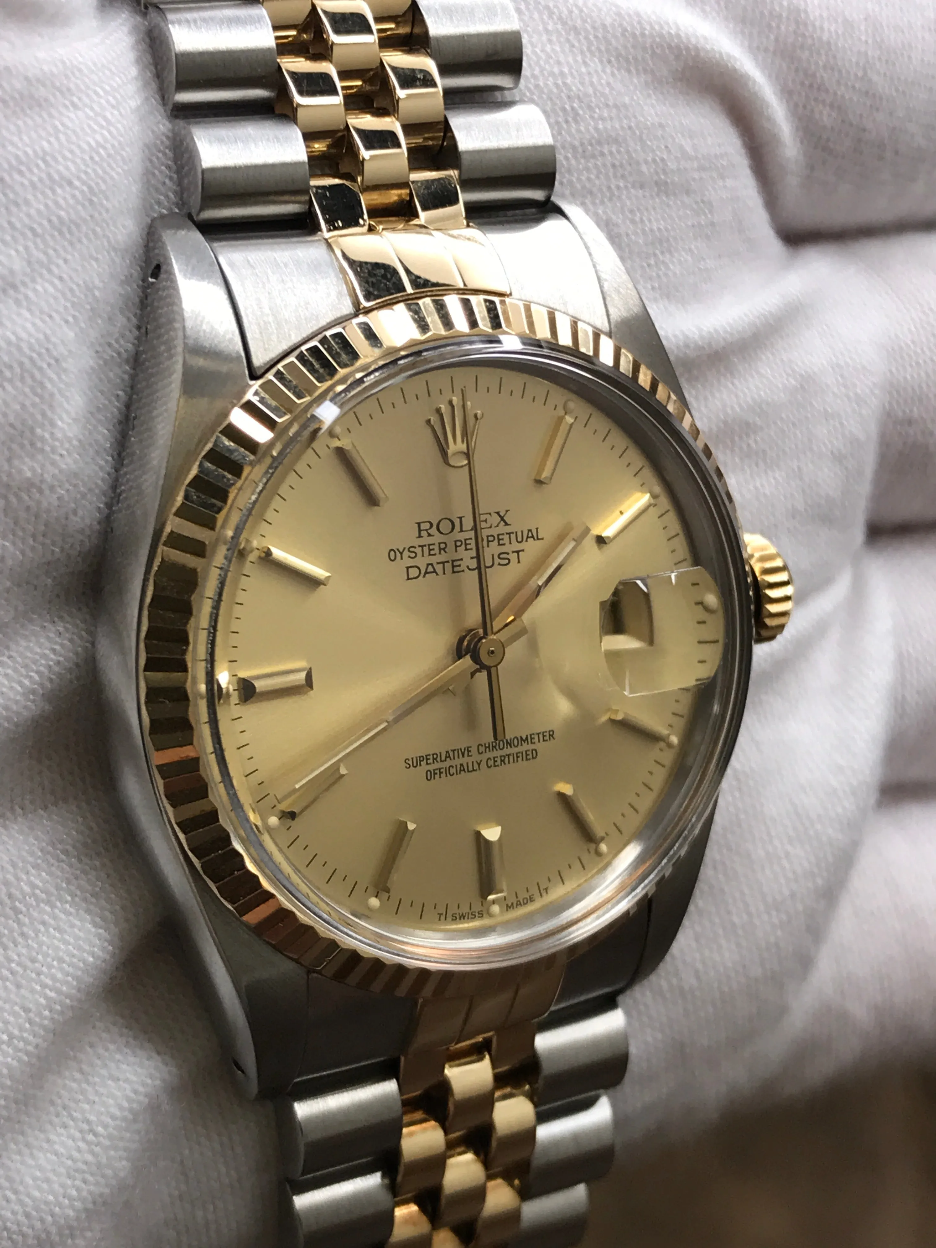 Rolex Datejust 36mm 16013 Champagne Dial Automatic Watch