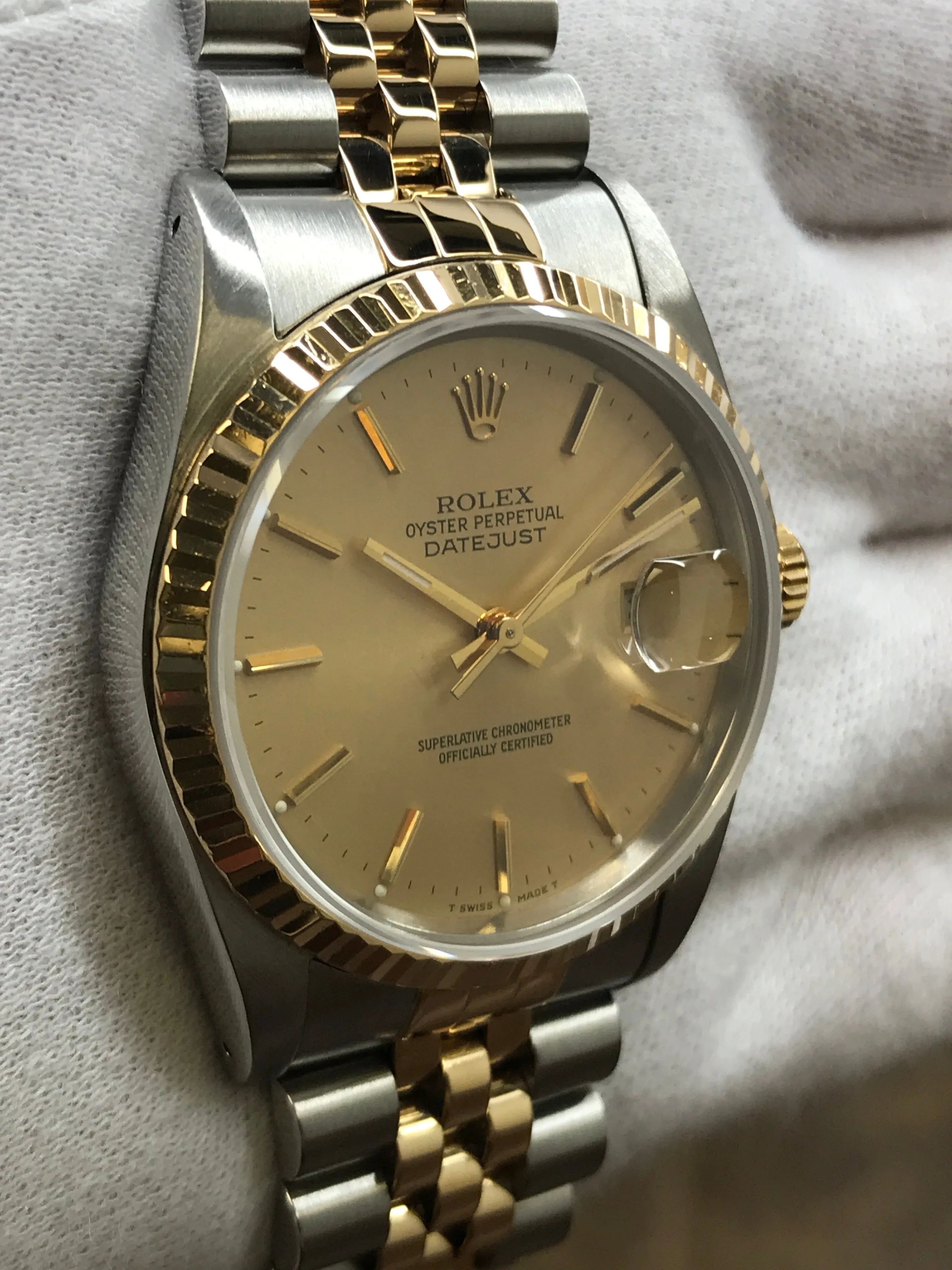 Rolex Datejust 36mm 16233 Champagne Dial Automatic Watch