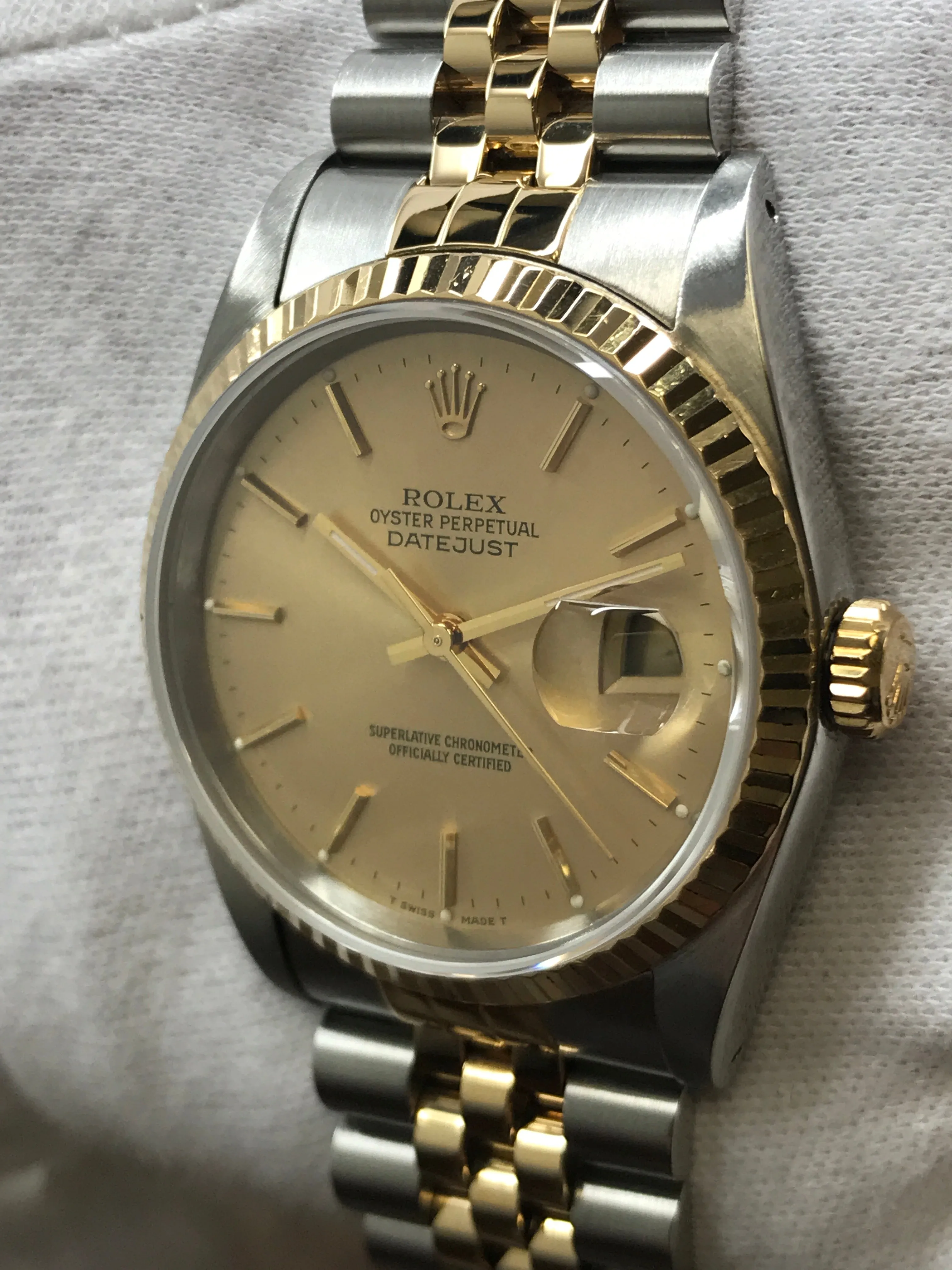 Rolex Datejust 36mm 16233 Champagne Dial Automatic Watch