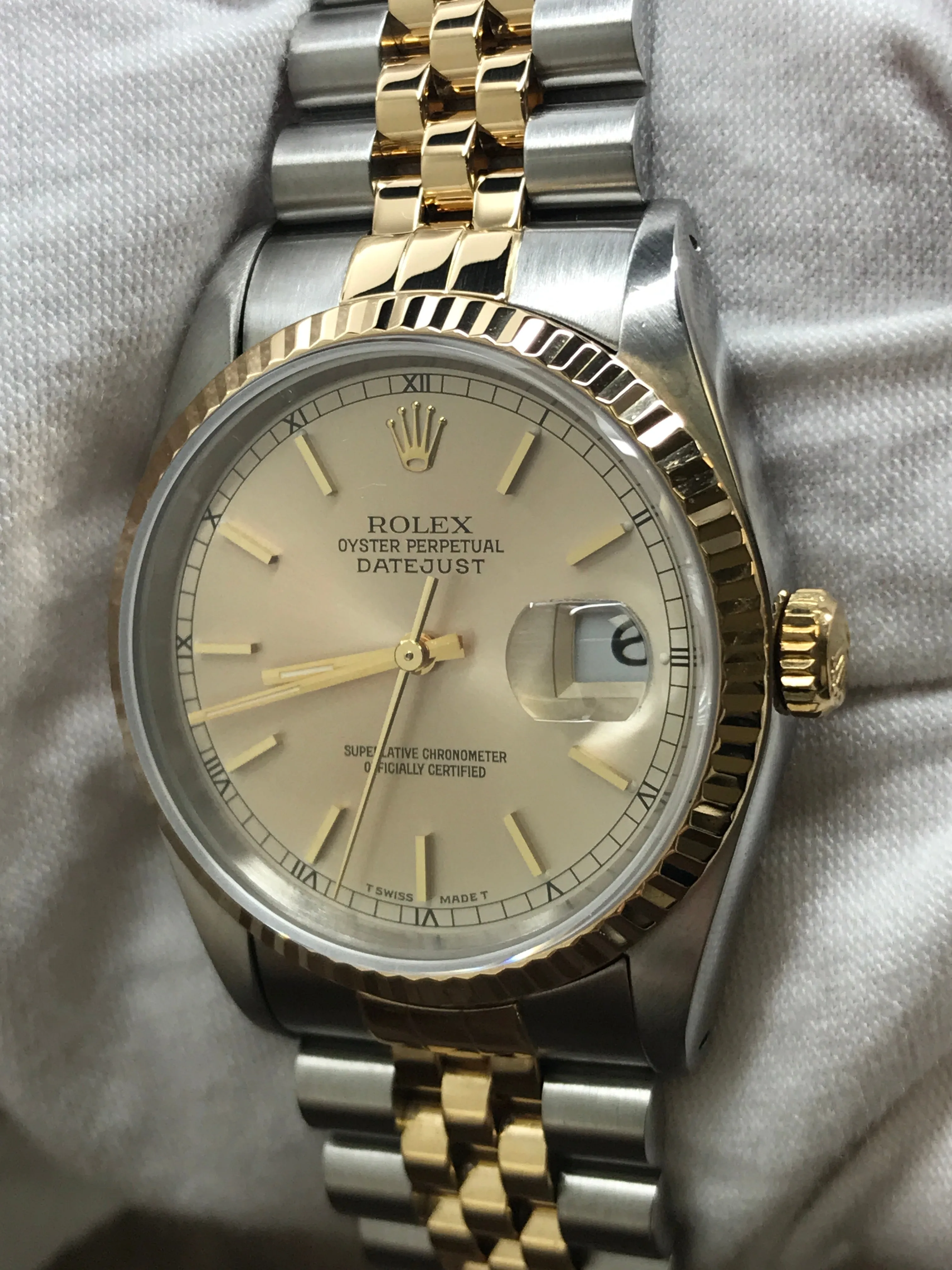 Rolex Datejust 36mm 16233 Silver Dial Automatic Watch