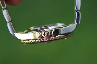 Rolex Submariner 18k Gold Stainless Steel Serti Diamond Sapphire Dial 16613