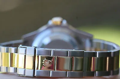 Rolex Submariner 18k Gold Stainless Steel Serti Diamond Sapphire Dial 16613