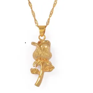 Rose Flower Pendant Necklaces