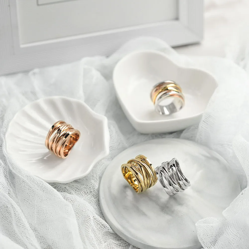 Rose Gold Intertwined Statement Ring