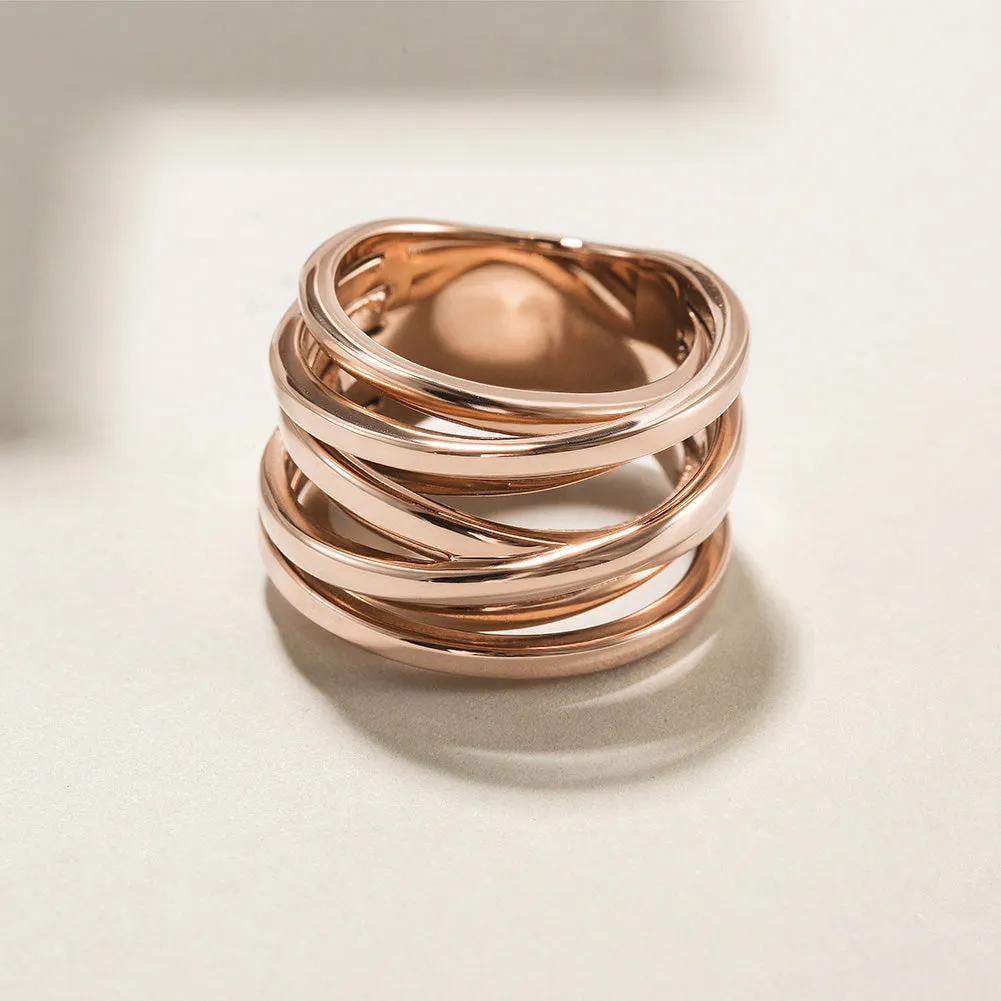 Rose Gold Intertwined Statement Ring