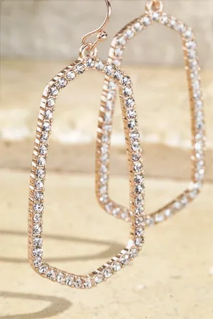 Rose Gold Rhinestone Paved Earring *
