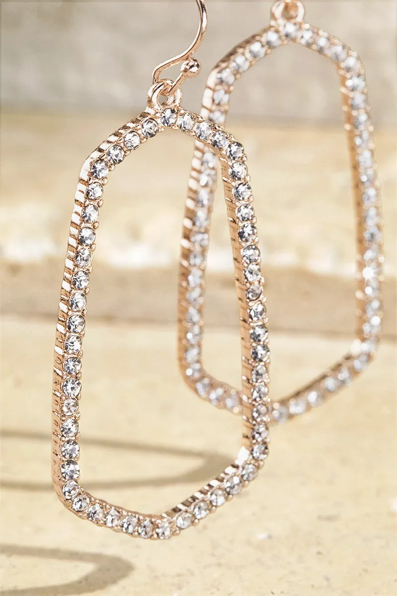 Rose Gold Rhinestone Paved Earring *