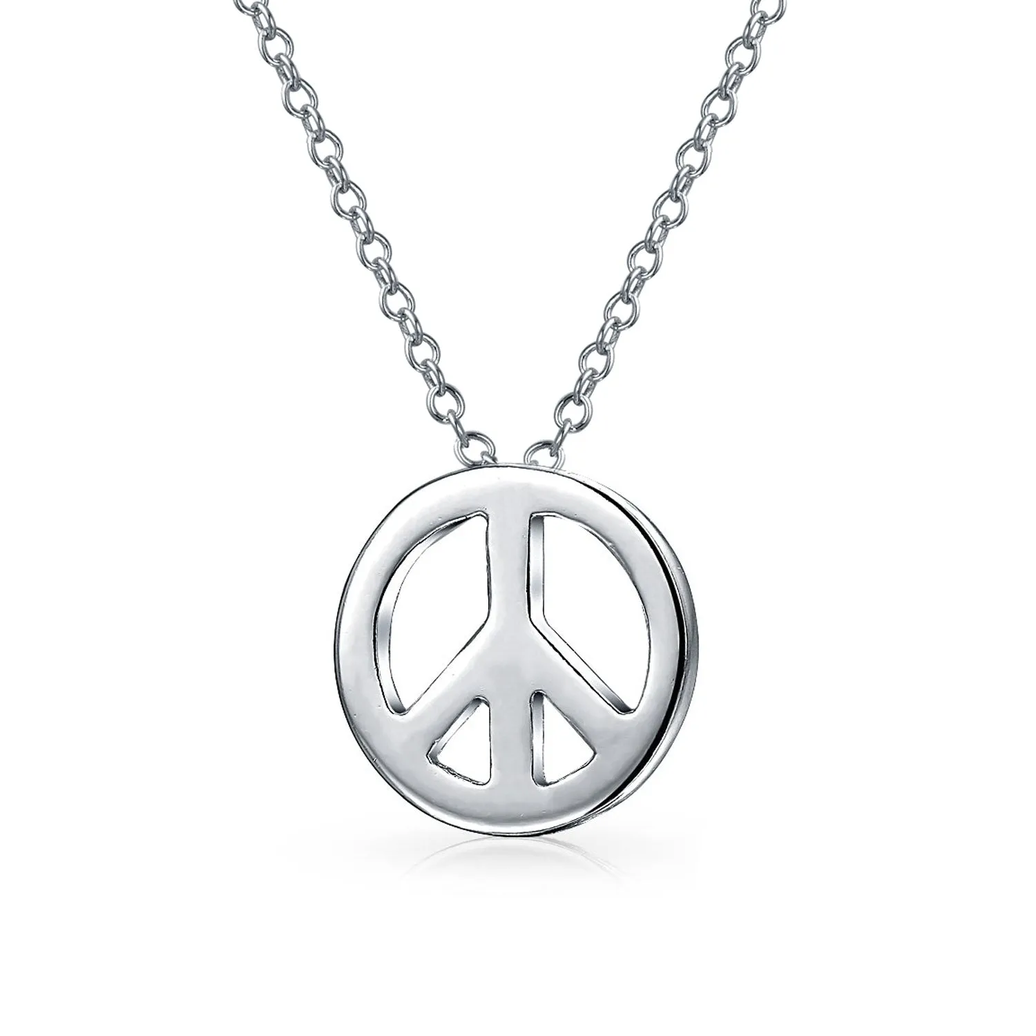 Set of 2 Minimalist World Peace Sign Pendant Necklace Gold Plated Silver