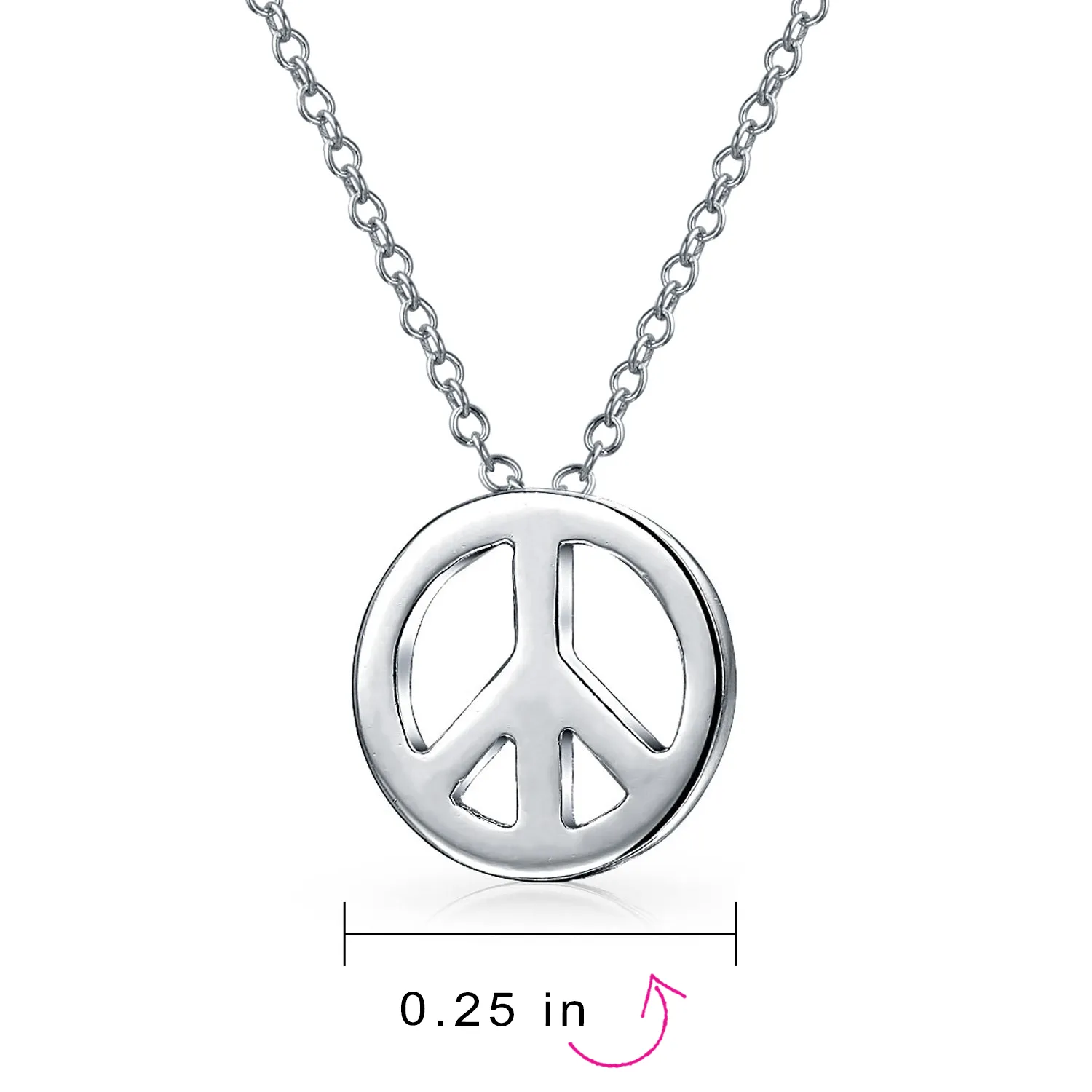 Set of 2 Minimalist World Peace Sign Pendant Necklace Gold Plated Silver
