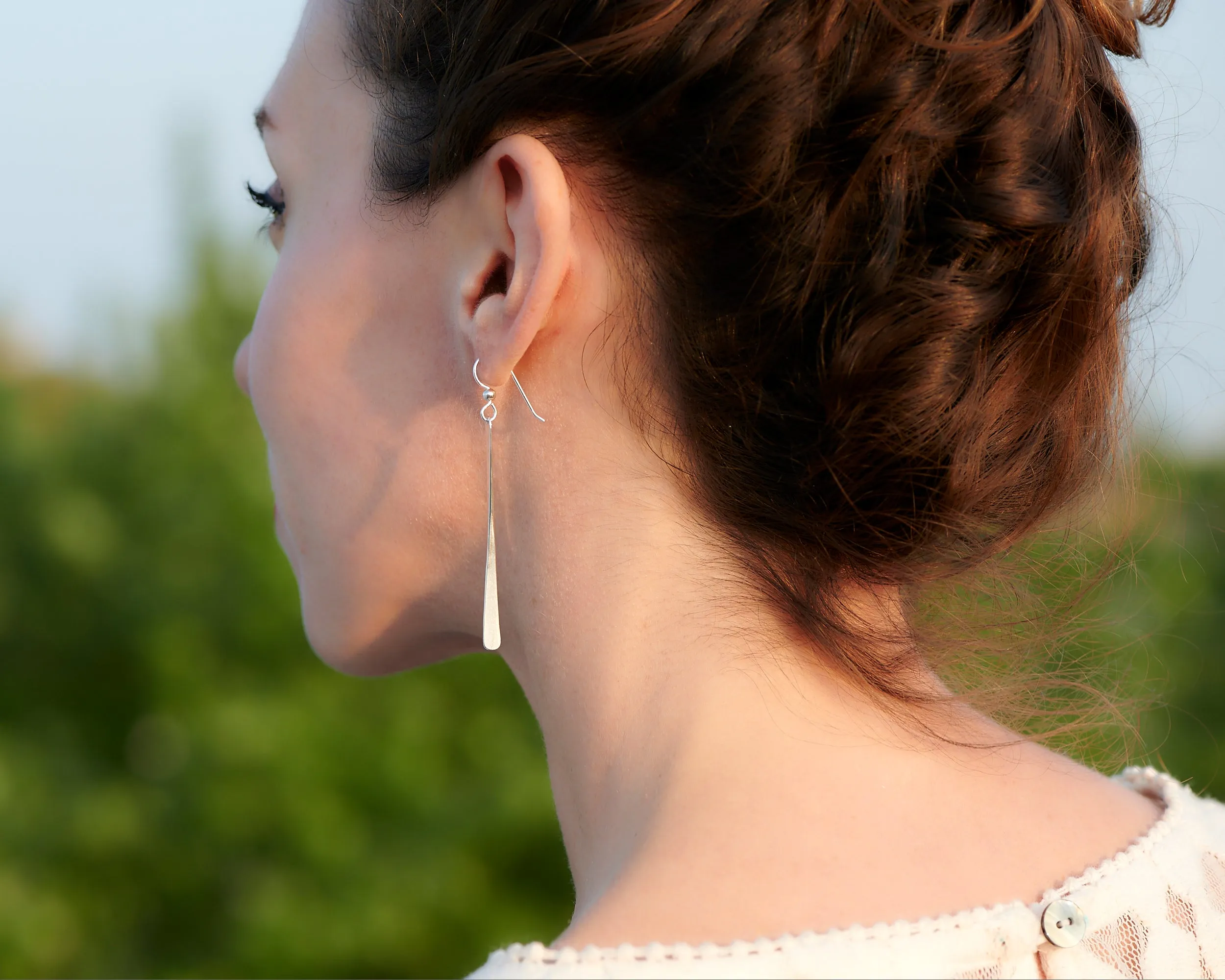 Silver Bar Earrings