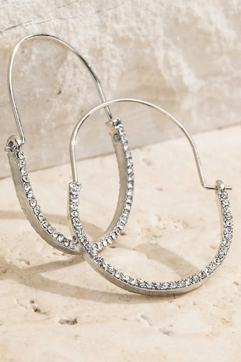 Silver Cubic Zirconia Hoop Earring *