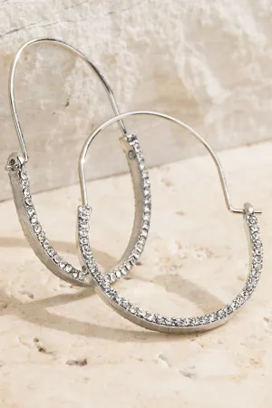 Silver Cubic Zirconia Hoop Earring *