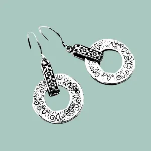 Silver earrings for women / dangle earrings / flourish earrings