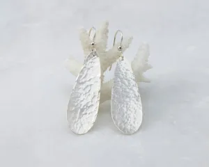 Silver Hammered Teardrop Earrings