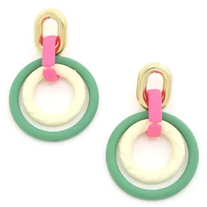 Smooth Texture Round Dangle Earrings
