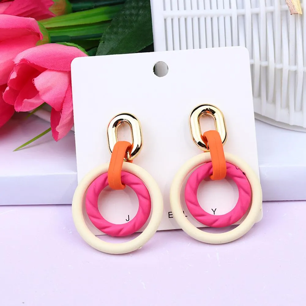 Smooth Texture Round Dangle Earrings