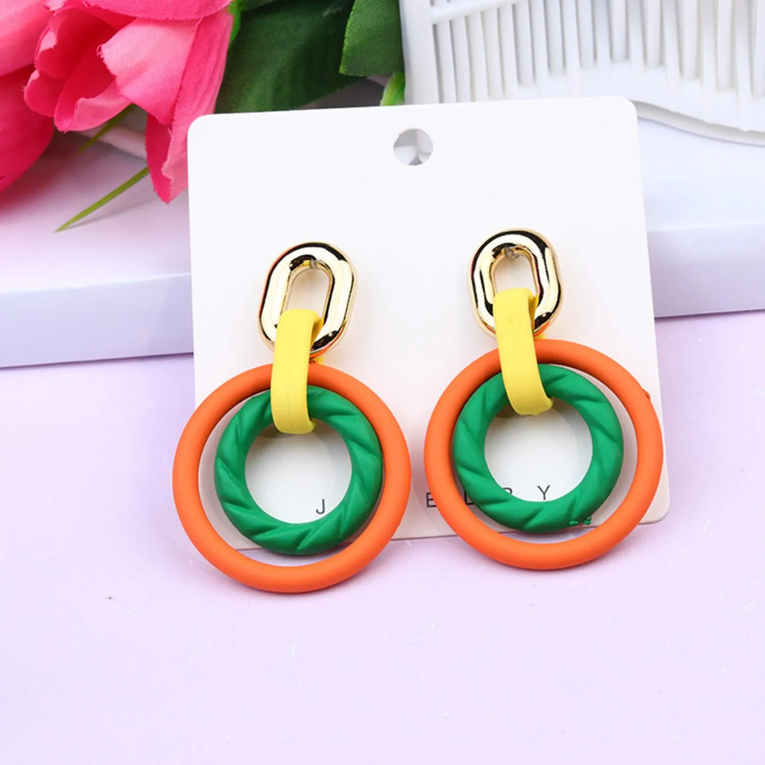Smooth Texture Round Dangle Earrings
