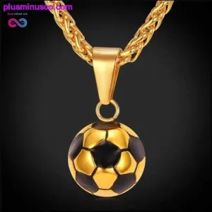 Soccer/football Pendant With Stainless Steel Gold Color