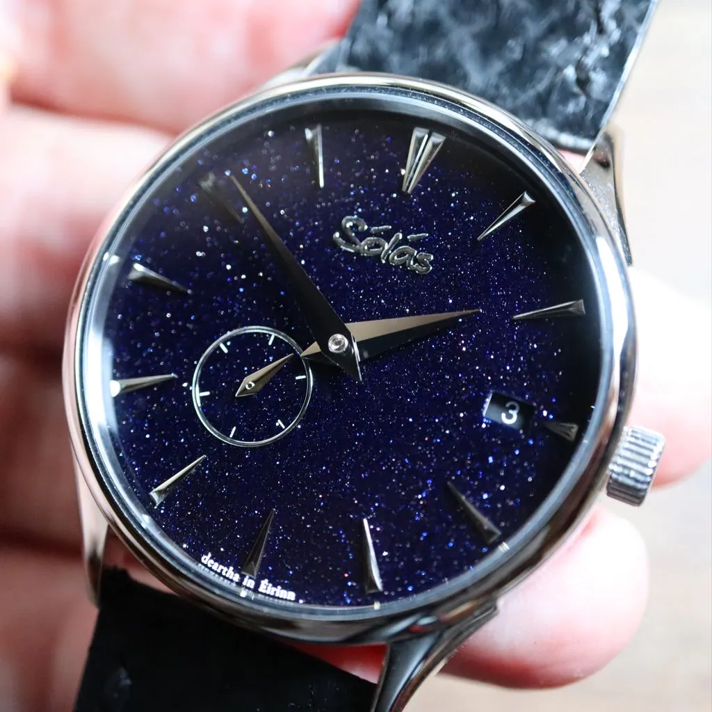 Solas Watches - Sólás&nbsp;Starlight&nbsp;Silver - Aventurine&nbsp;Dial   Micro-Rotor