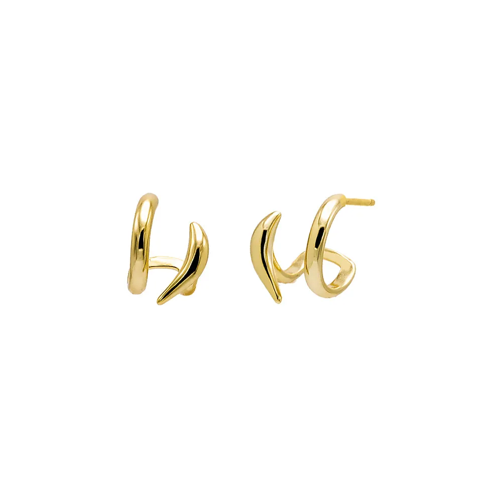 Solid Double Strand Open Hoop Earring