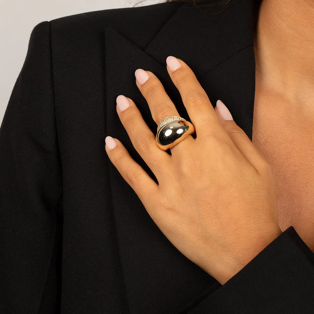 Solid/Pavé Double Dome Chunky Ring